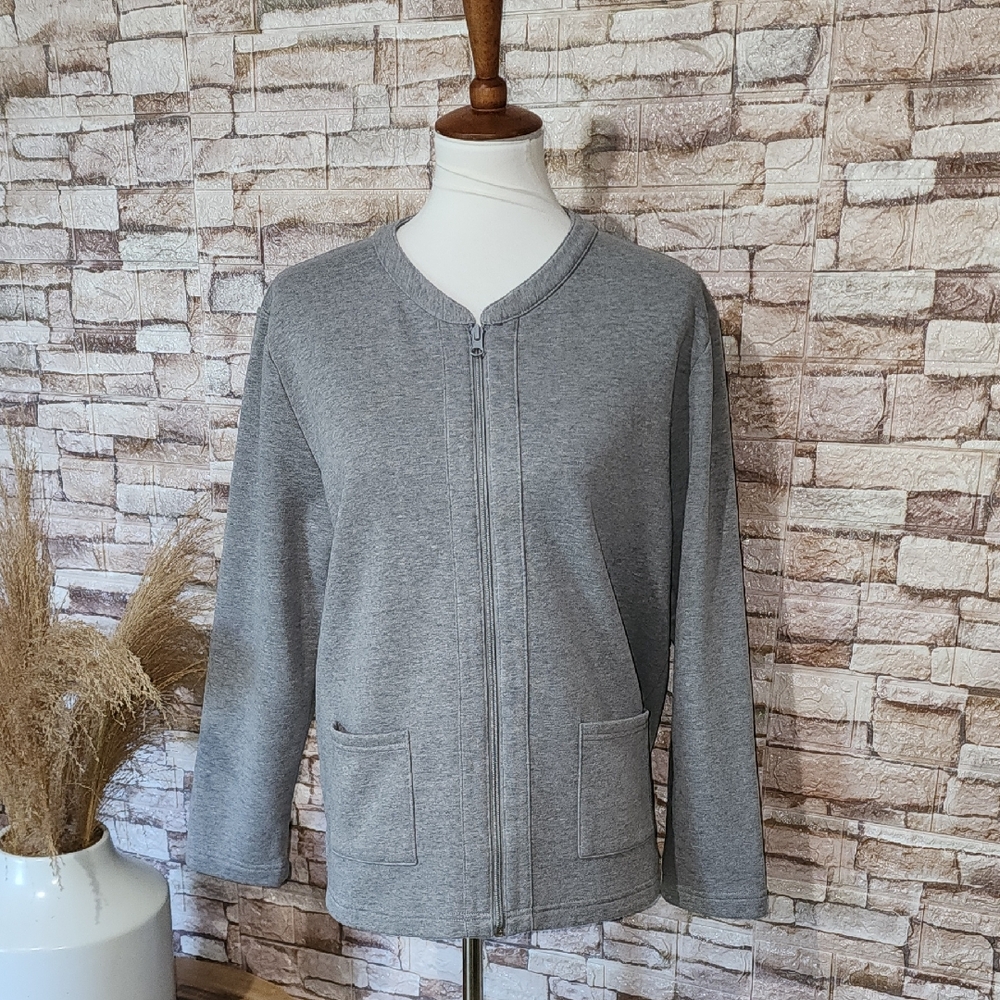 Hasting & Smith Gray Full Zipp Sweater Jacket